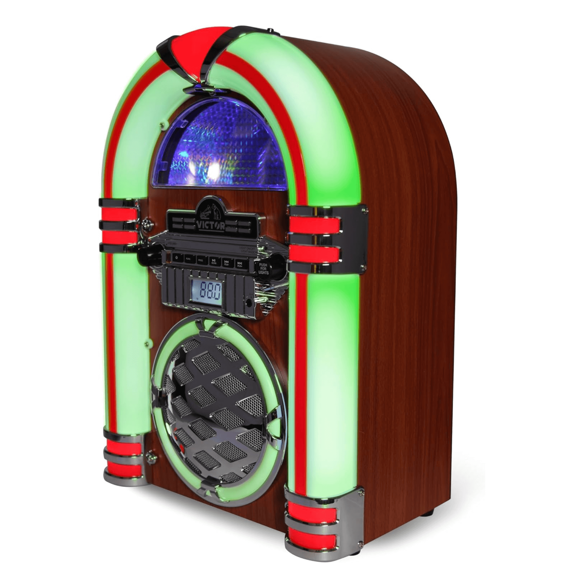 Victor Wilshire Bluetooth LED Jukebox Mahogany - Refurbished