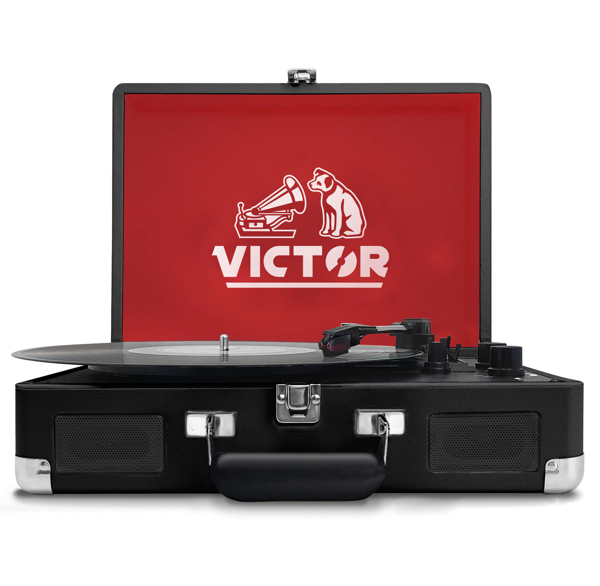 Victor Metro Dual Bluetooth Suitcase Turntable in Black