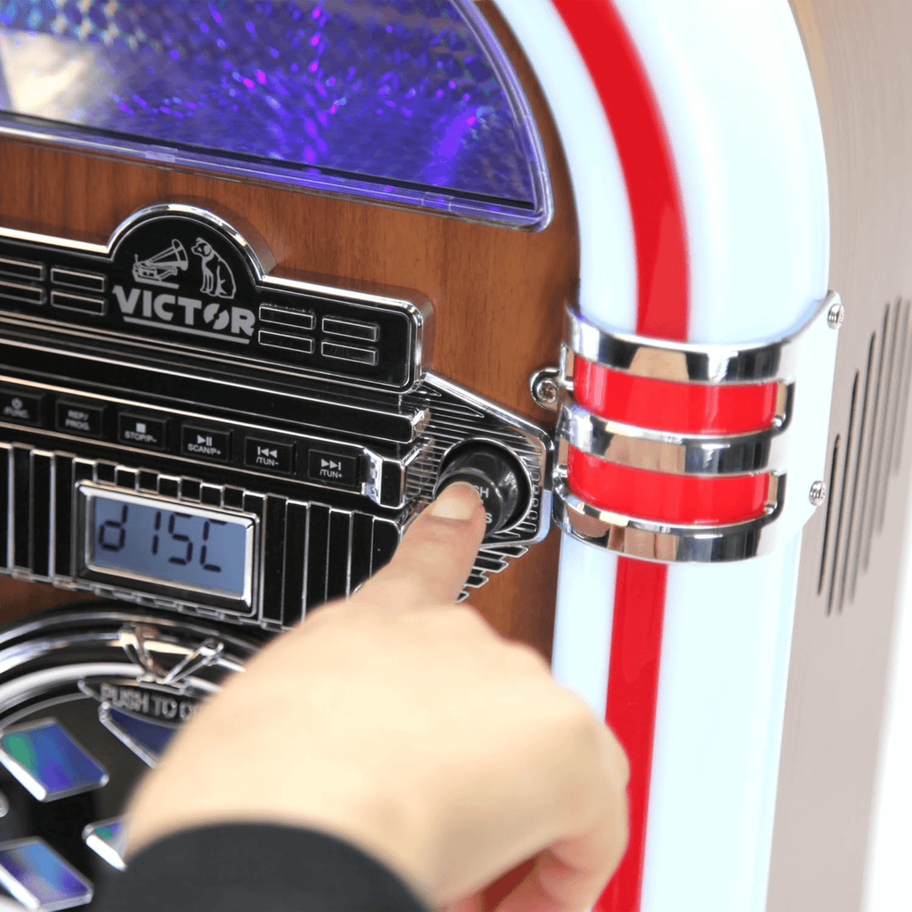 Victor Broadway II Desktop LED CD Jukebox Mahogany - Refurbished