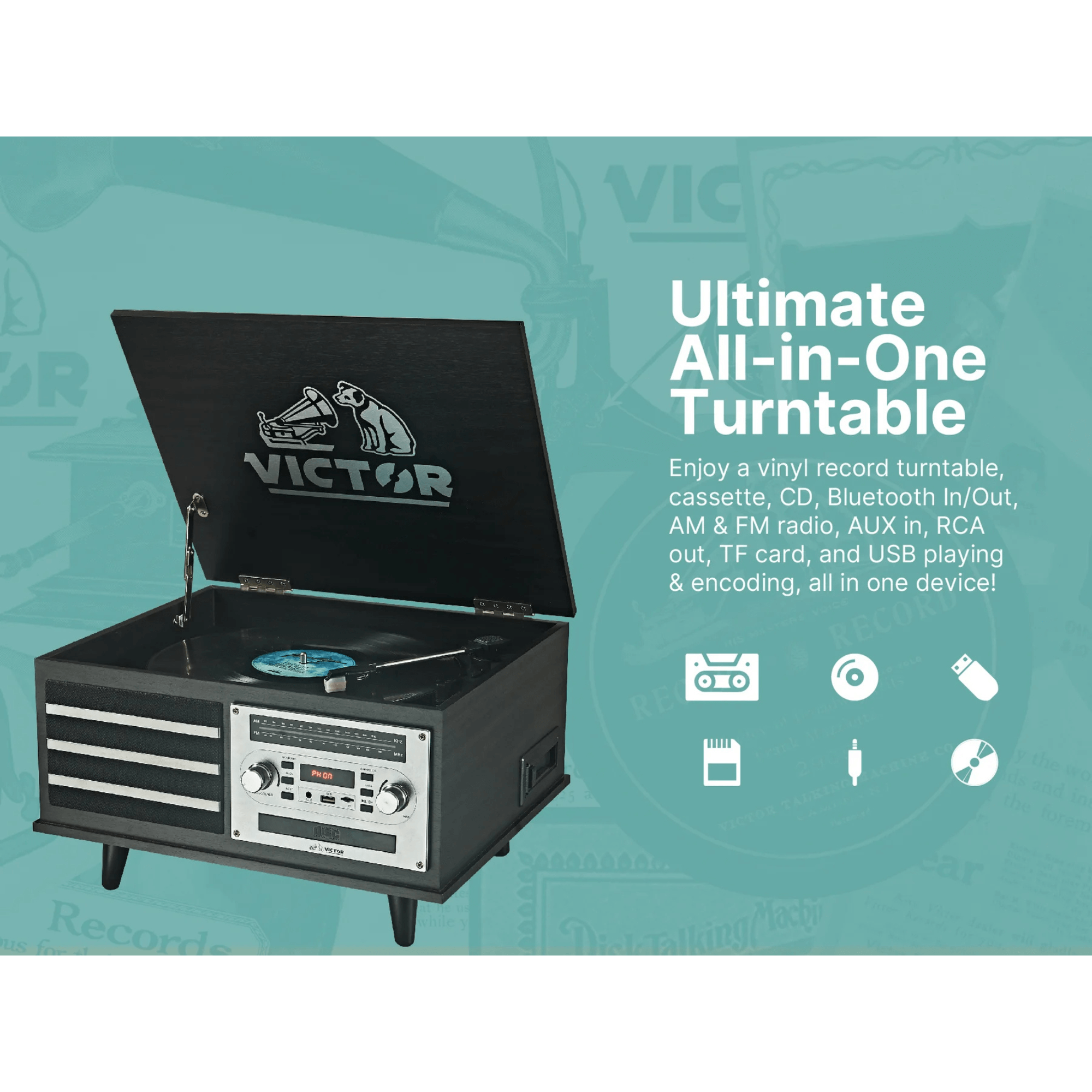 Victor Monroe 8-in-1 Music Center