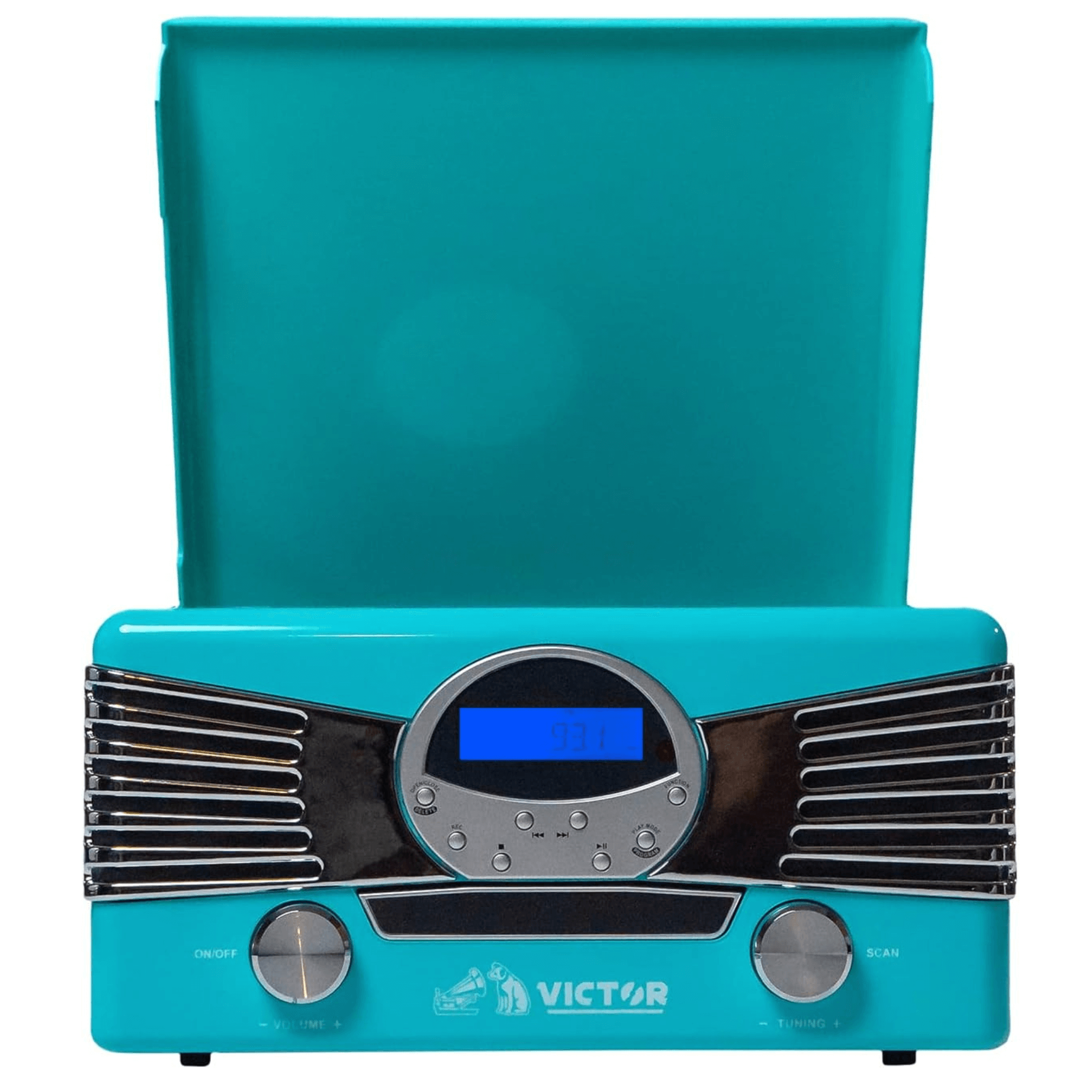 Victor Diner 7-in-1 Turntable Music Center Turquoise - Refurbished
