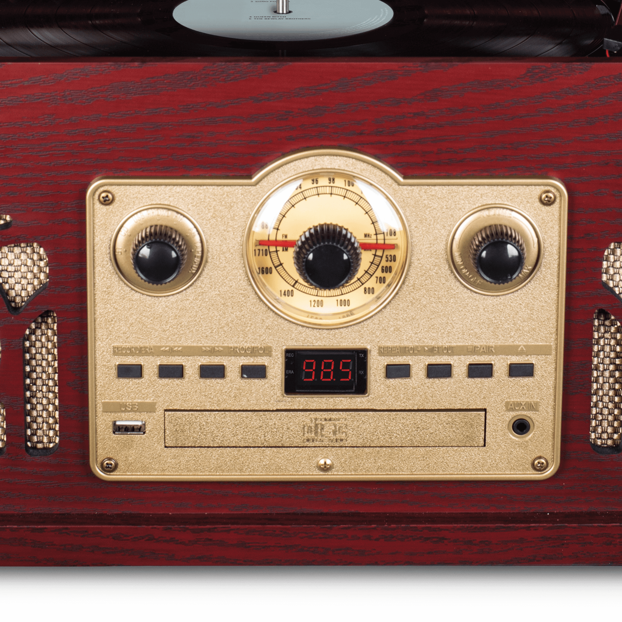Victor Belmont 8-in-1 Wood Music Center Cherry - Refurbished