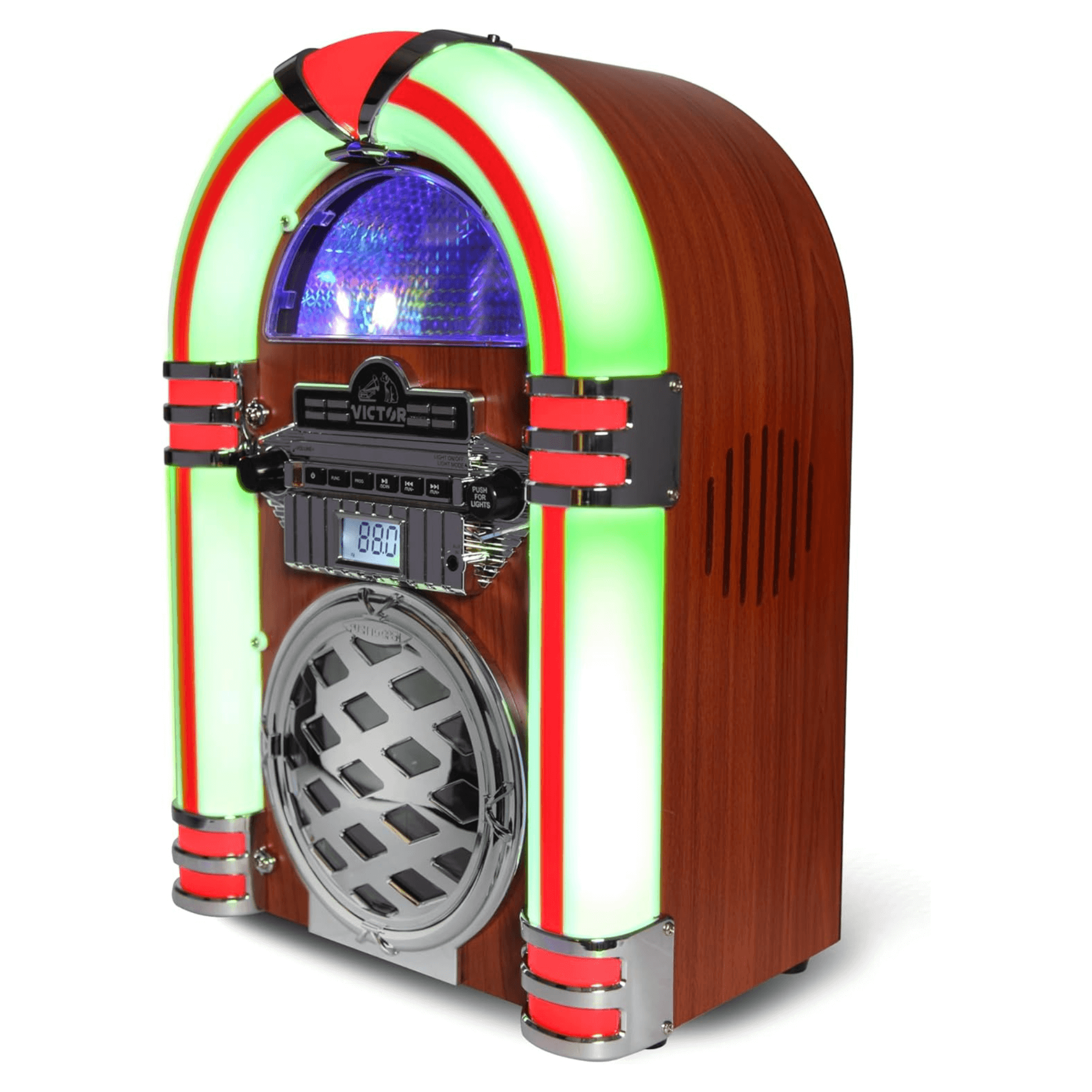 Victor Broadway II Desktop LED CD Jukebox Mahogany - Refurbished
