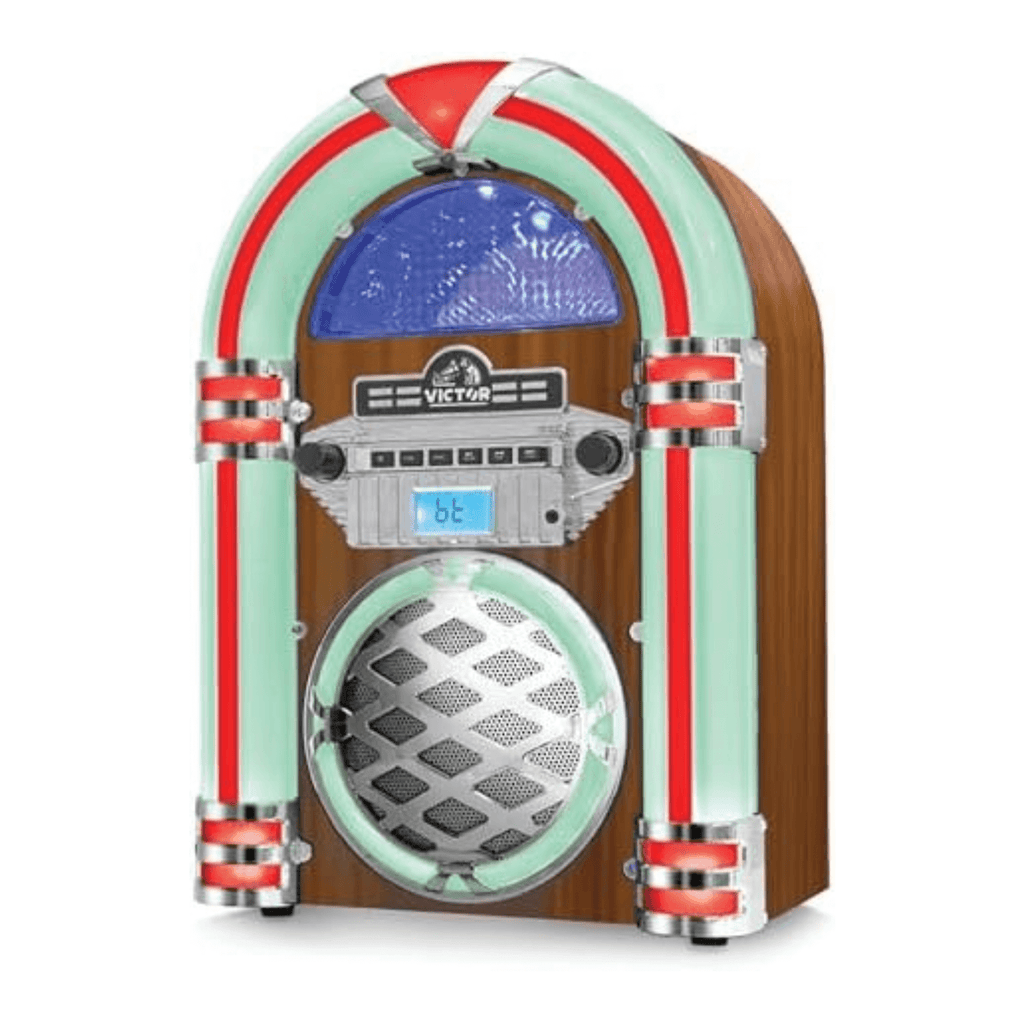 Victor Wilshire Bluetooth LED Jukebox Mahogany - Refurbished