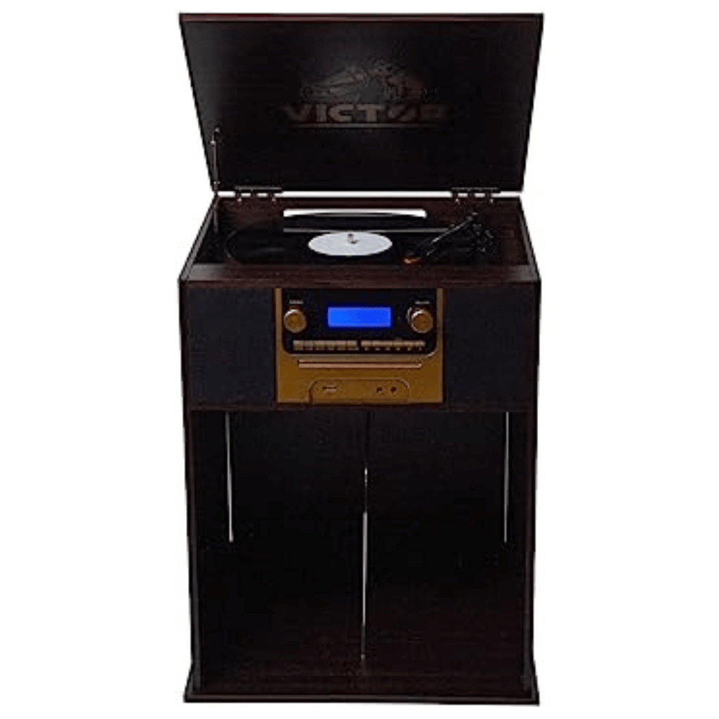 Victor Boyleston 7-in-1 3-Speed Turntable Music Center Espresso -  Refurbished