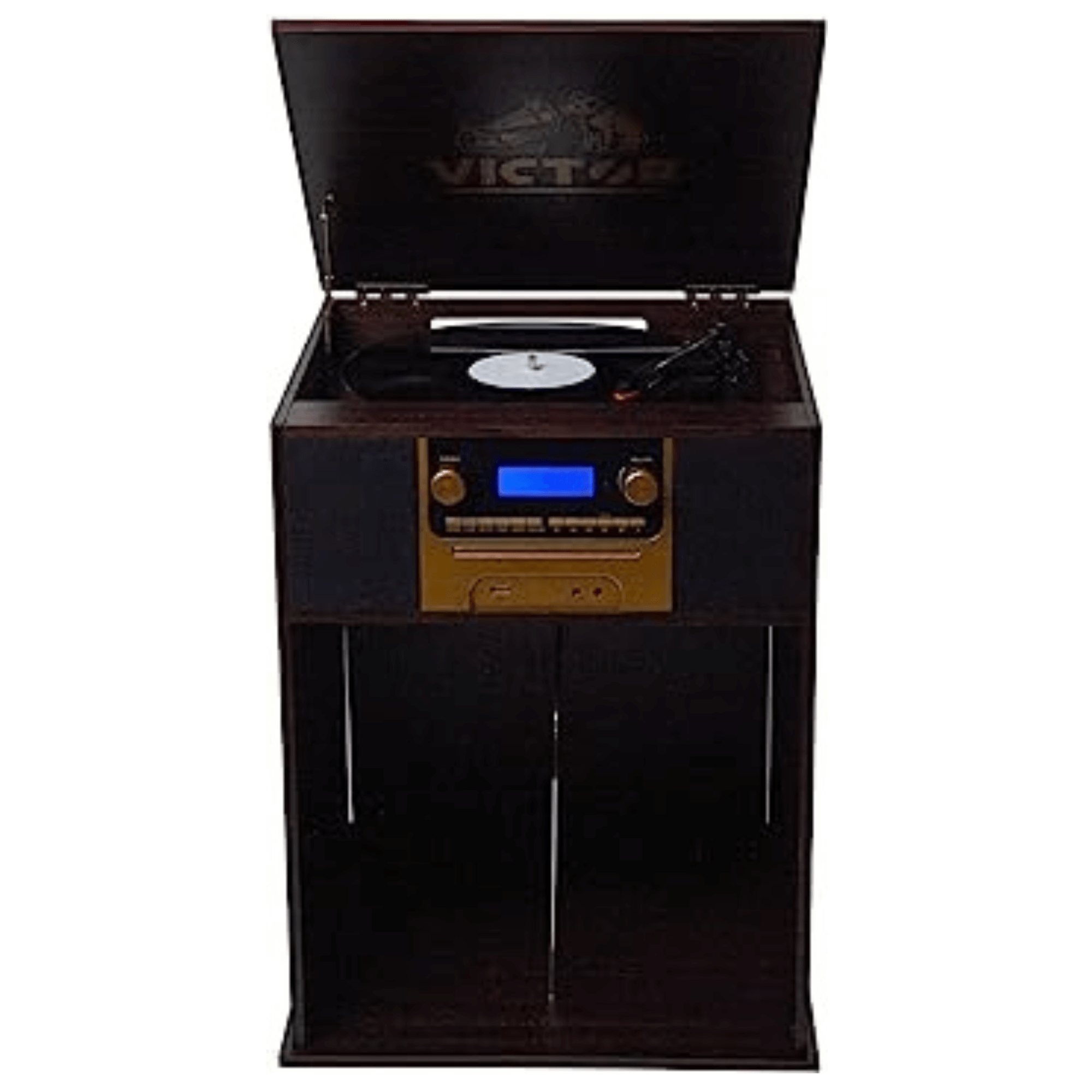 Victor Boyleston 7-in-1 3-Speed Turntable Music Center Espresso -  Refurbished