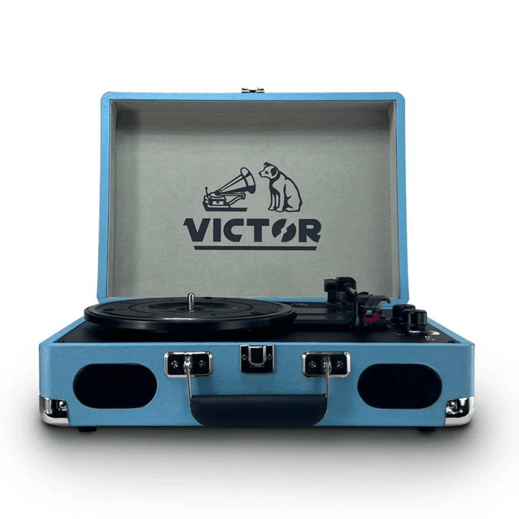 Victor Metro Plus Portable Dual BT Suitcase Turntable Turquoise - Refurbished