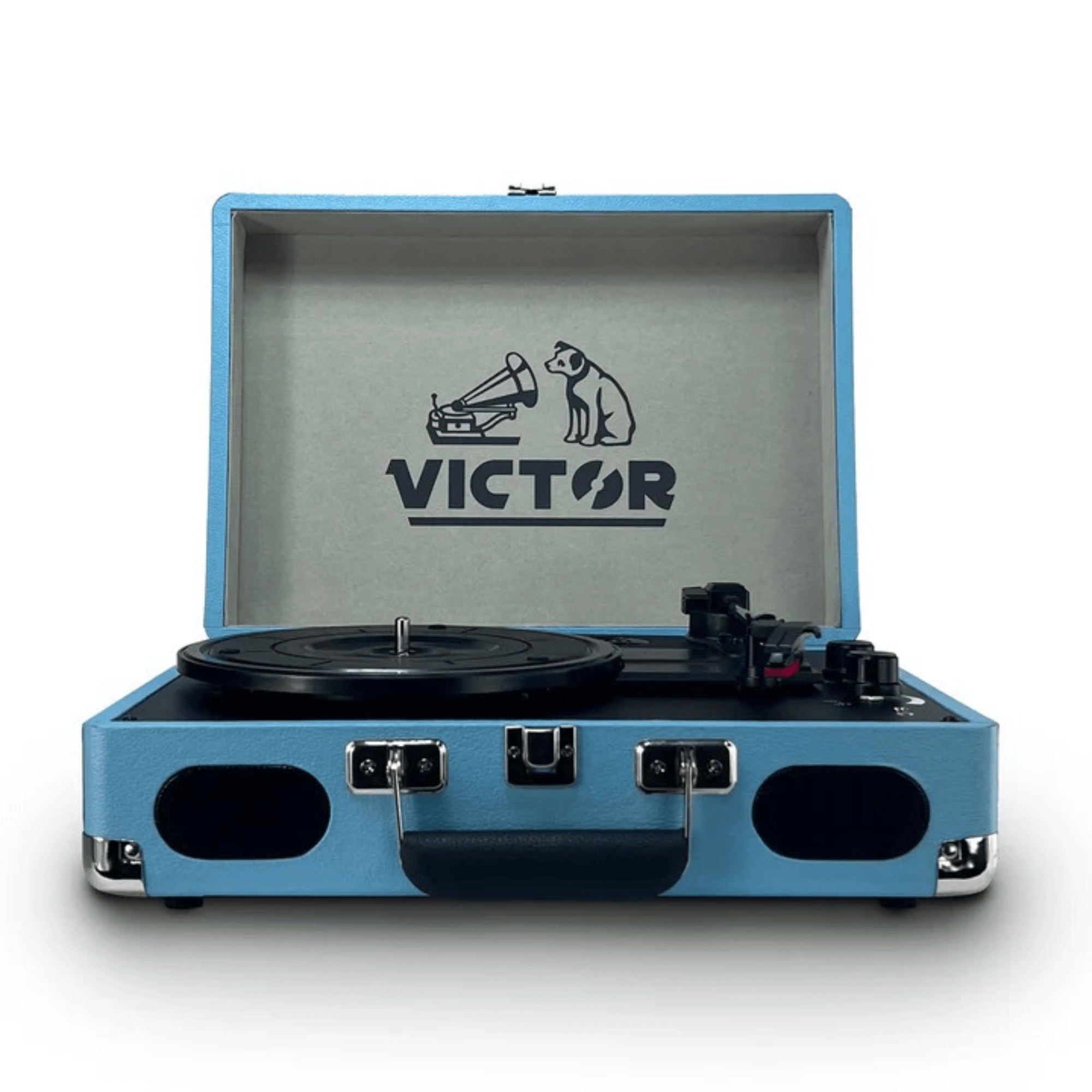 Victor Metro Plus Portable Dual BT Suitcase Turntable Turquoise - Refurbished