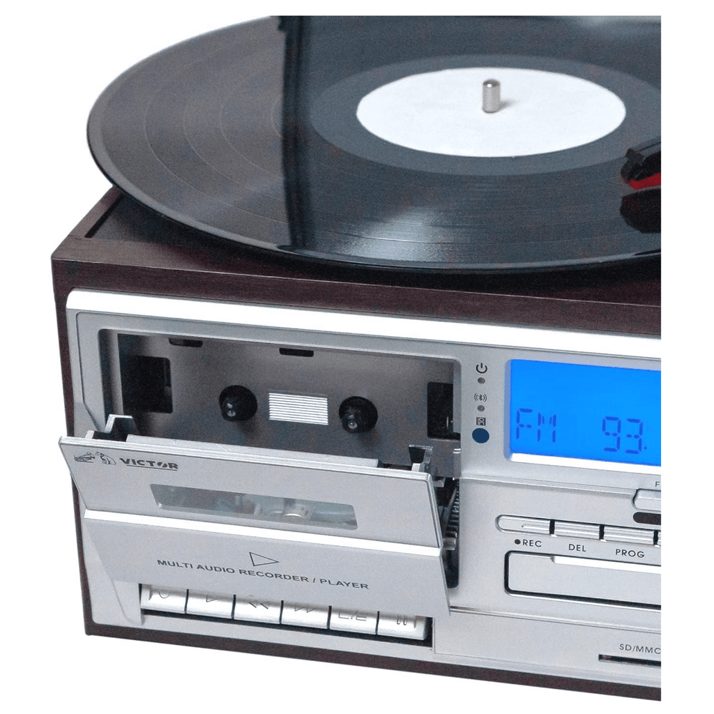 Victor Cosmopolitan 8-in-1 Turntable Music Center Espresso - Refurbished