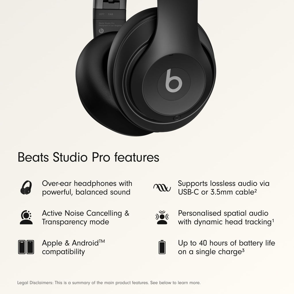 Beats Studio Pro Wireless Over-Ear Headphones – Black (Refurbished)