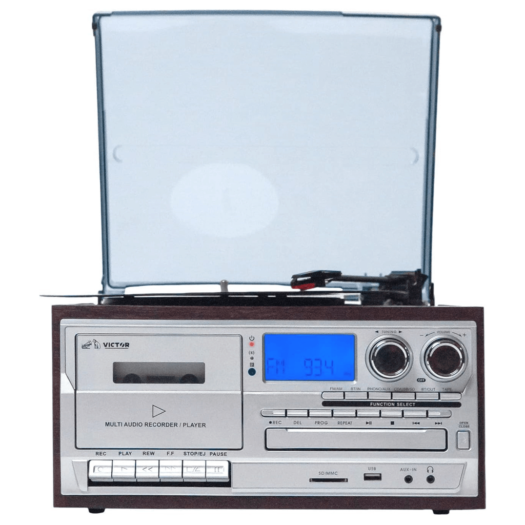 Victor Cosmopolitan 8-in-1 Turntable Music Center Espresso - Refurbished