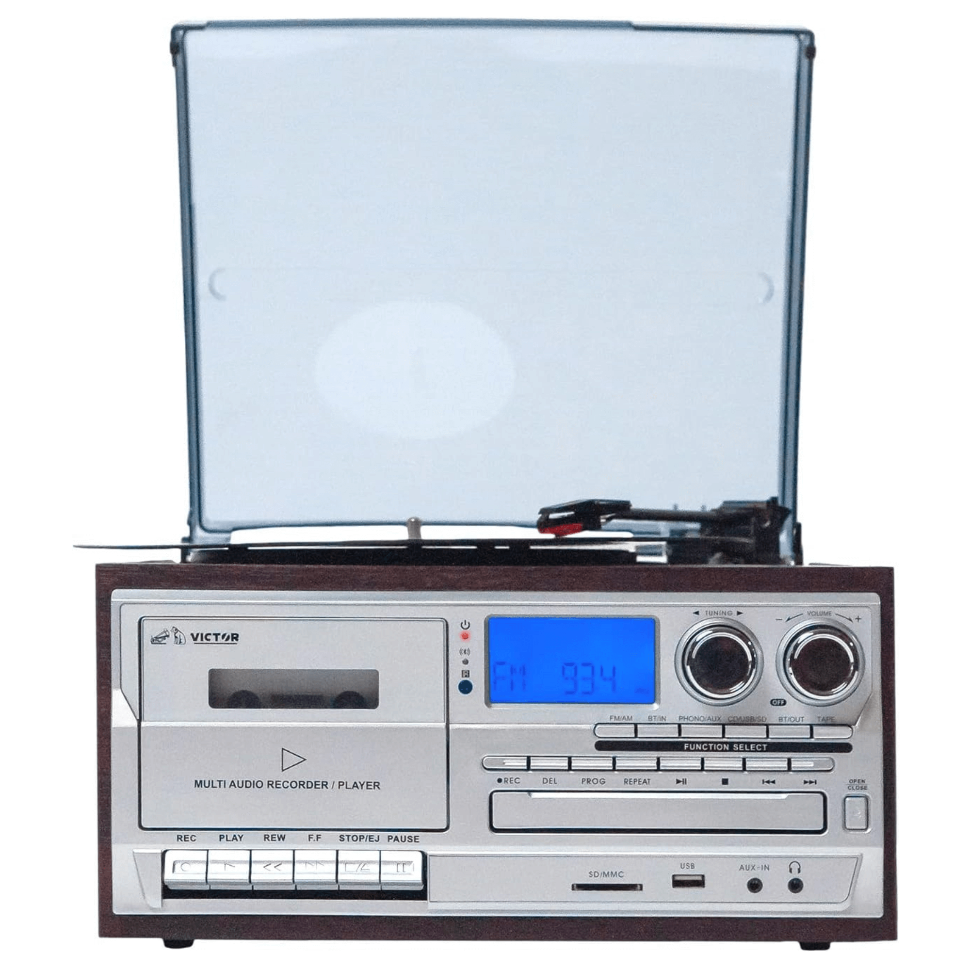 Victor Cosmopolitan 8-in-1 Turntable Music Center Espresso - Refurbished
