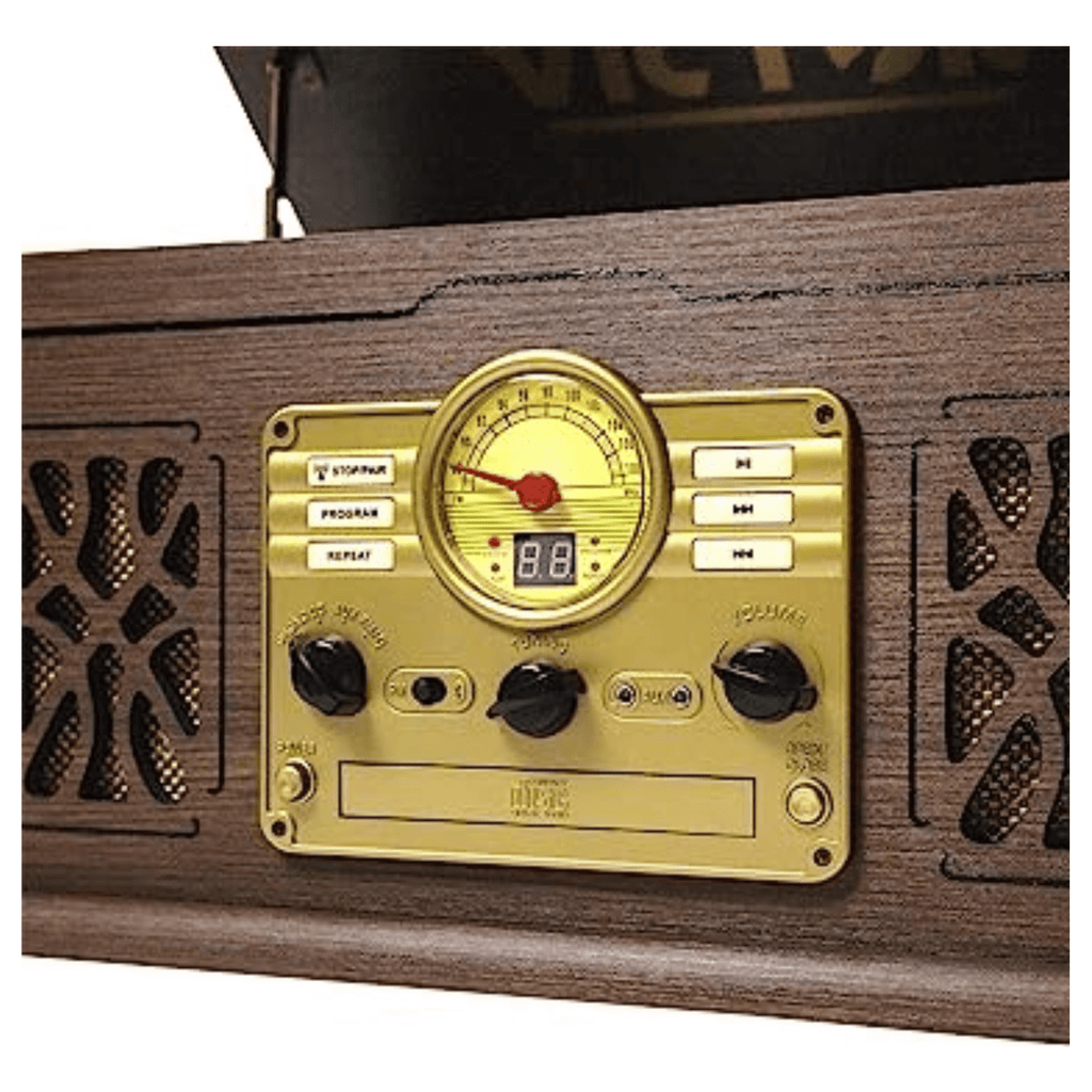 Victor State 7-in-1 Wood Music Center Espresso - Refurbished