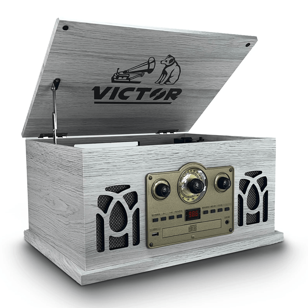 Victor Belmont 8-in-1 Wood Music Center White - Refurbished