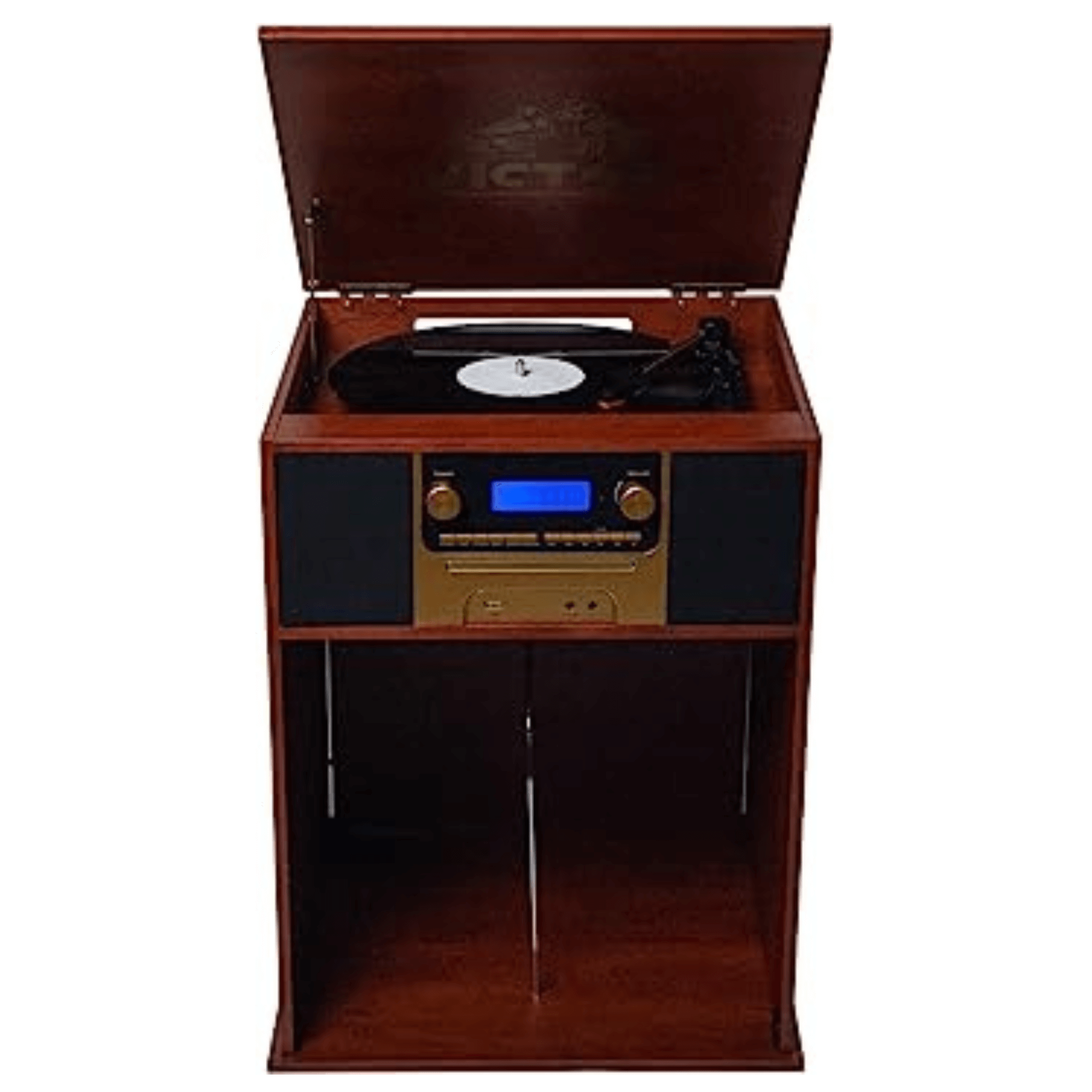 Victor Boyleston 7-in-1 3-Speed Turntable Music Center Mahogany - Refurbished