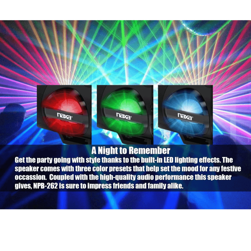 Naxa MP3/CD Bass Reflex Bluetooth Boombox - Refurbished - additional product photo