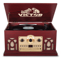 Victor Belmont 8-in-1 Wood Music Center Cherry - Refurbished