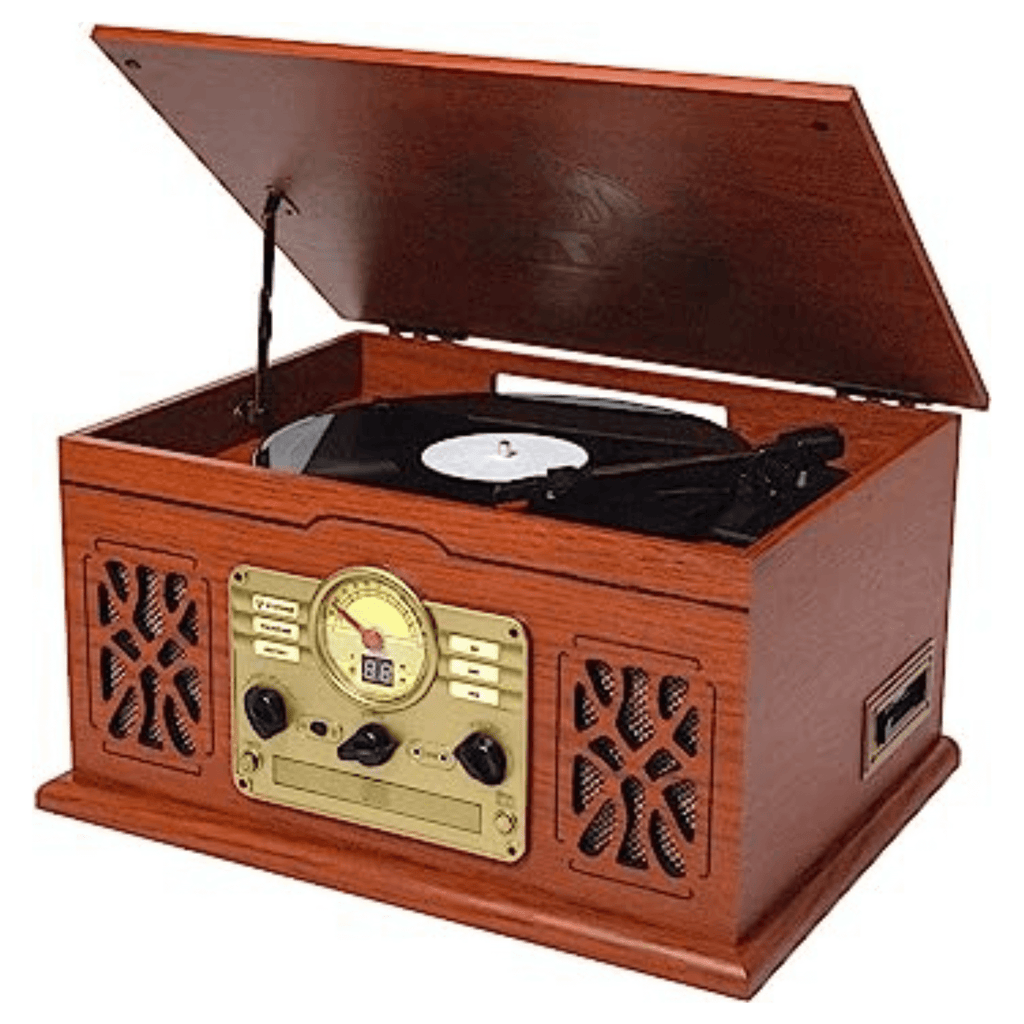 Victor State 7-in-1 Wood Music Center Mahogany - Refurbished