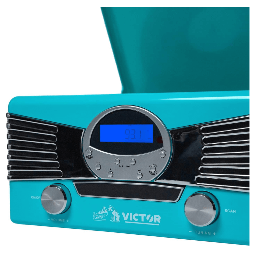 Victor Diner 7-in-1 Turntable Music Center Turquoise - Refurbished