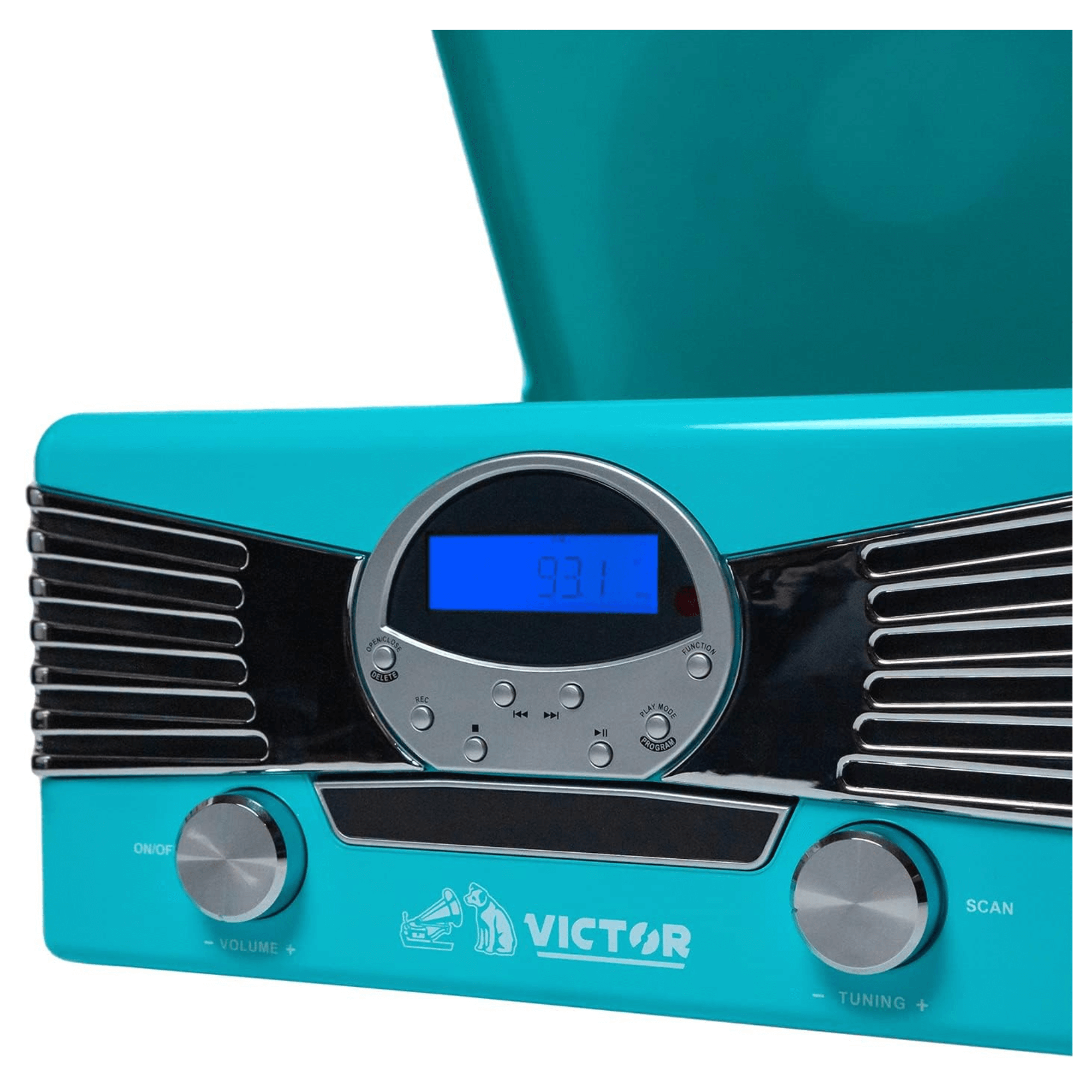 Victor Diner 7-in-1 Turntable Music Center Turquoise - Refurbished
