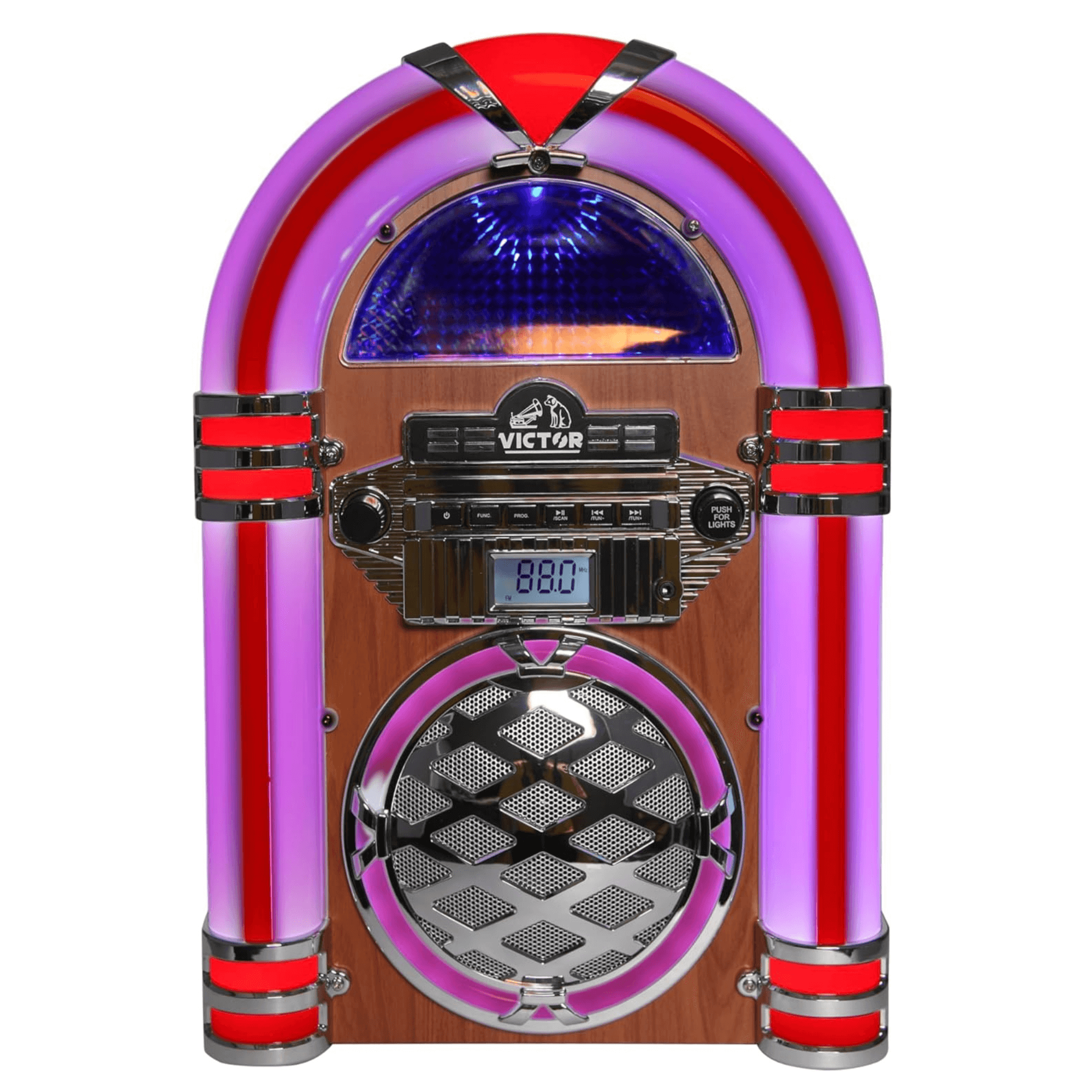Victor Broadway II Desktop LED CD Jukebox Mahogany - Refurbished