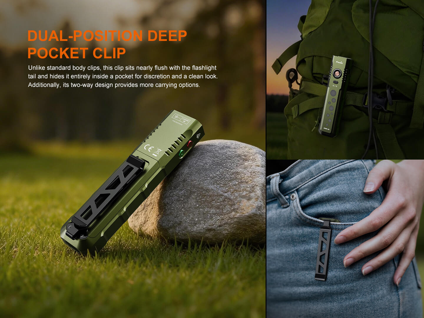Fenix E08R UE Multi-Light EDC Flashlight With Red Light & Green Laser