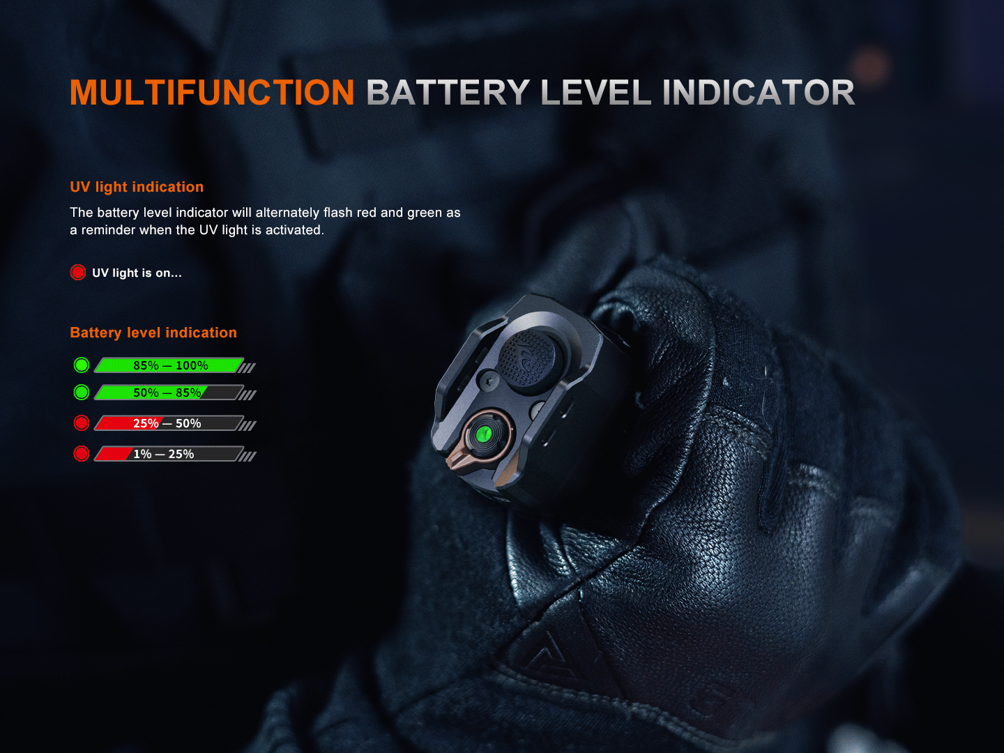 Fenix TK35R UV Light Rechargeable High-Performance Tactical Flashlight