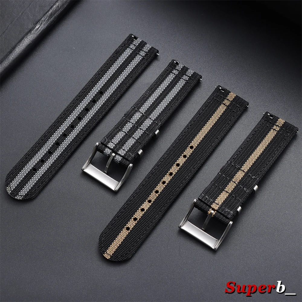 Motorola Moto Smartwatch Bands Ribbed Nylon Canvas Quick Release Watch Strap