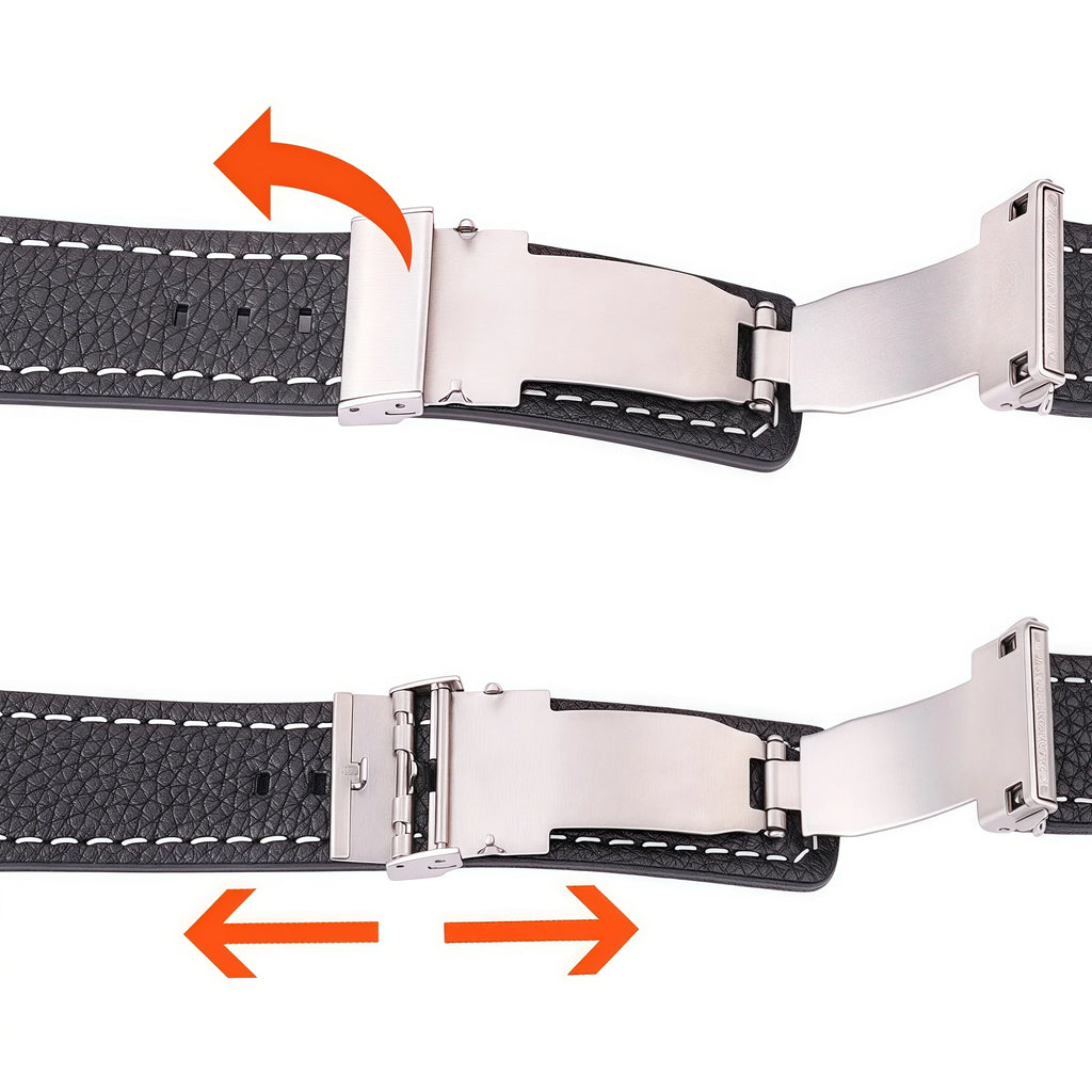 Motorola Moto Genuine Leather Watch Bands Deployment Clasp Strap Men Women