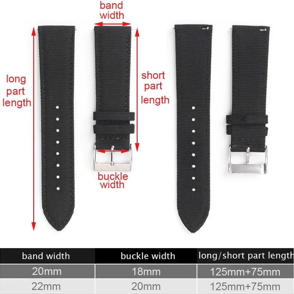 COROS Nylon Sailcloth Watch Bands - Quick Release Strap Waterproof Sport