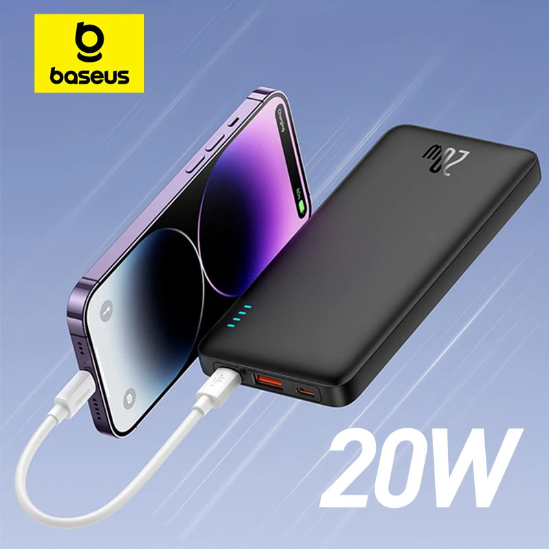 Baseus Airpow 20W Power Bank 20000mAh Fast Charge Powerbank for iPhone 17/16/15/14/13/12 Xiaomi batterie externe
