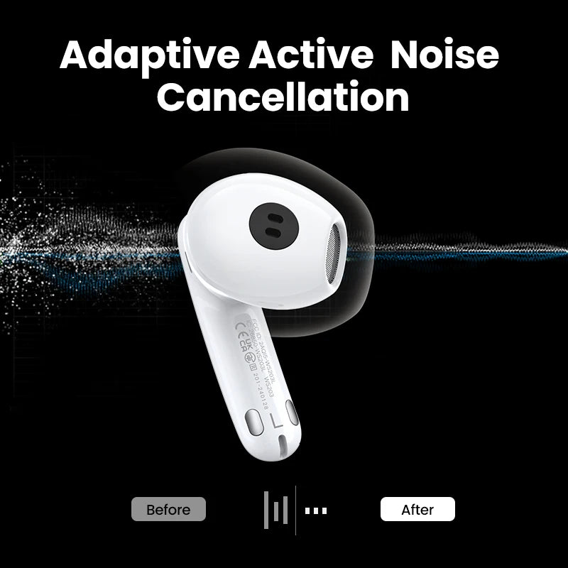 UGREEN Wireless Bluetooth Earphones Semi-Open ANC Adaptive Active Noise Cancelling Earbuds LDAC Hi-Res Audio Headphones Headset