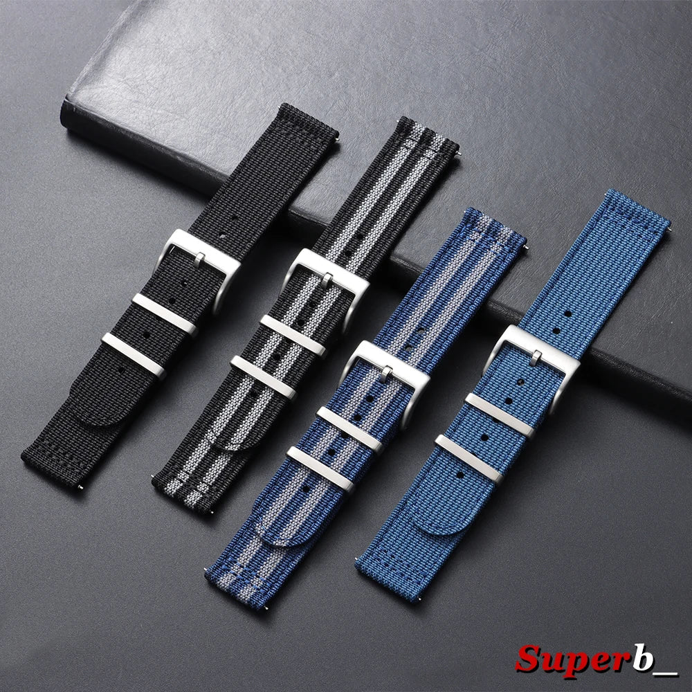 OnePlus Smartwatch Bands Ribbed Nylon Woven Canvas Fabric Quick Release Watch Straps