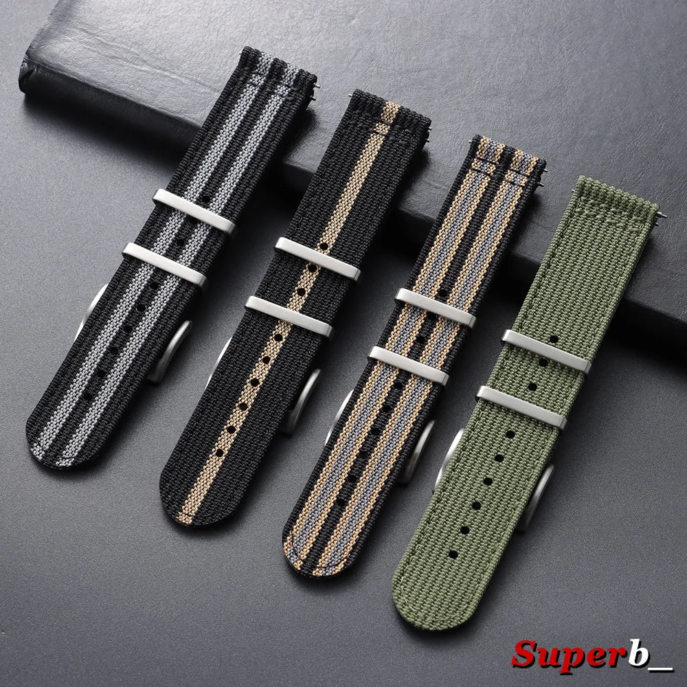 Motorola Moto Smartwatch Bands Ribbed Nylon Canvas Quick Release Watch Strap