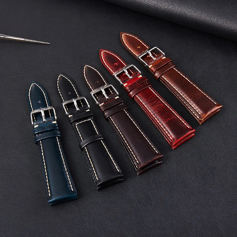 OnePlus Watch Bands, Oil Wax Leather Strap, Cowhide Replacement Band