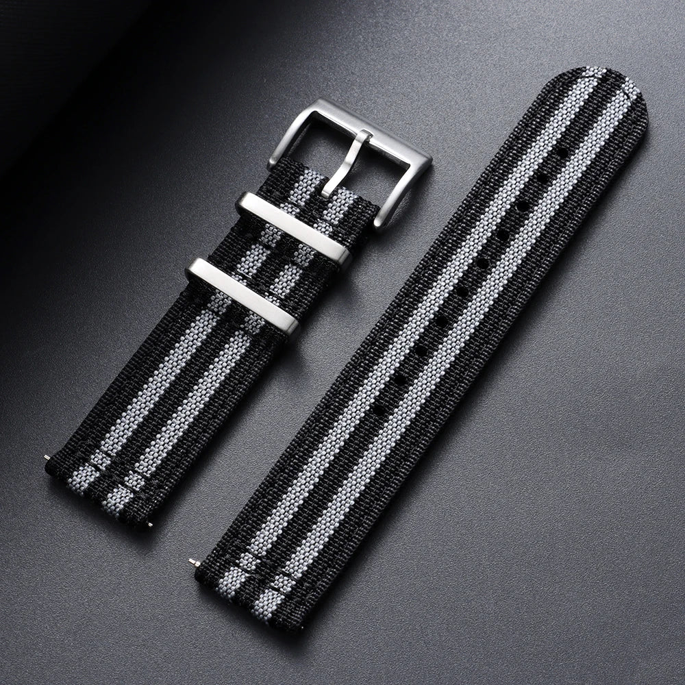 Motorola Moto Smartwatch Bands Ribbed Nylon Canvas Quick Release Watch Strap