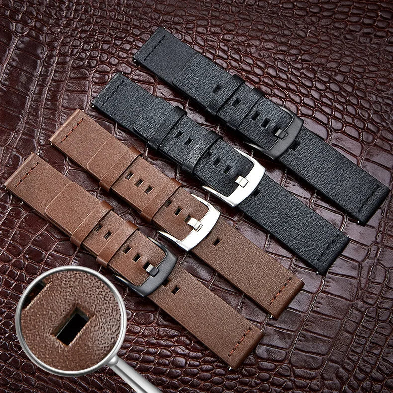 Motorola Moto Watch Bands - Quick Release Leather Smartwatch Straps