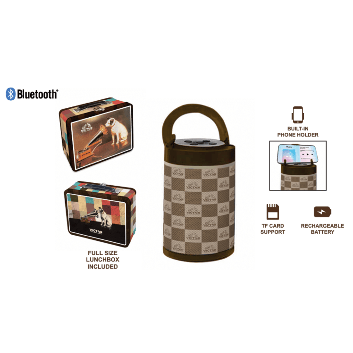 Victor Bluetooth Speaker with Retro Lunchbox Combo - additional product photo