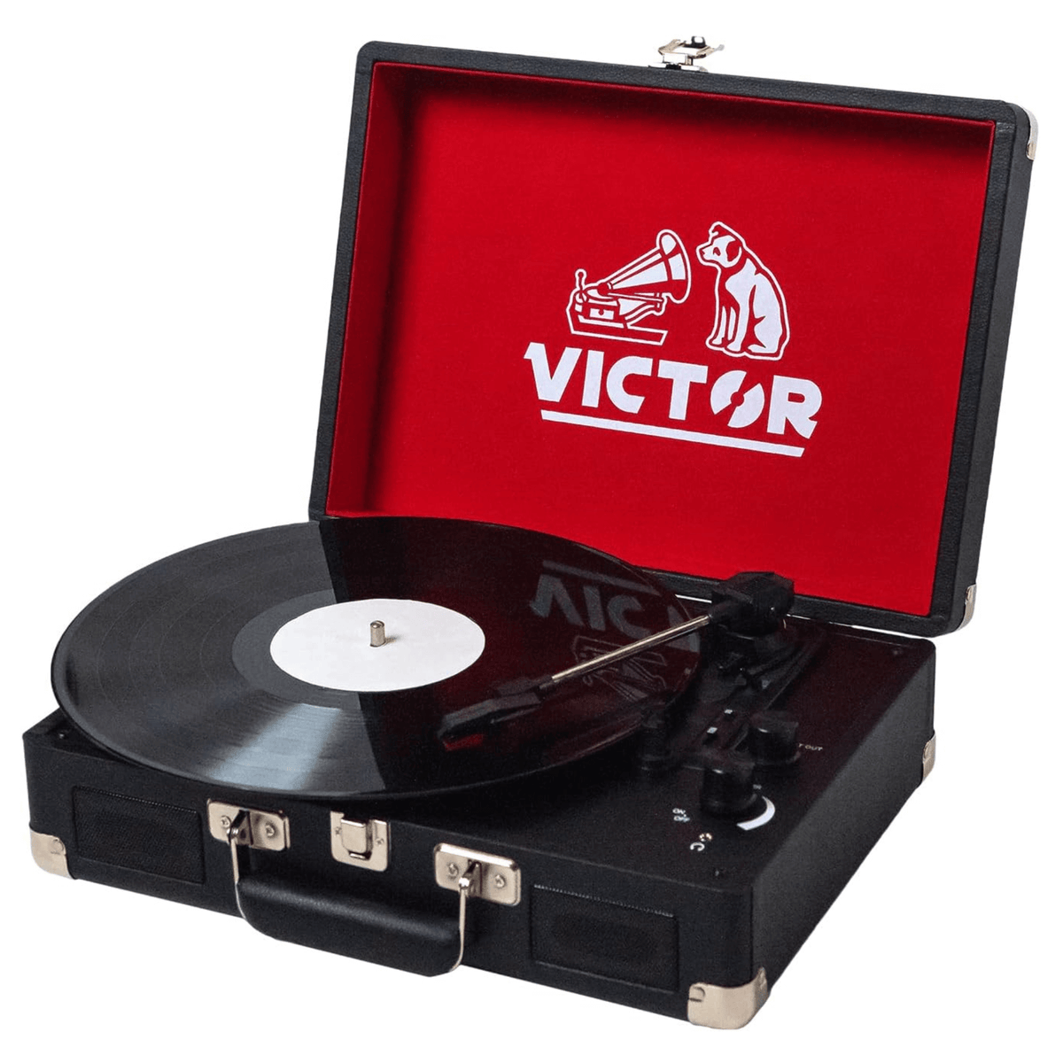 Victor Metro Dual Bluetooth Suitcase Turntable in Black
