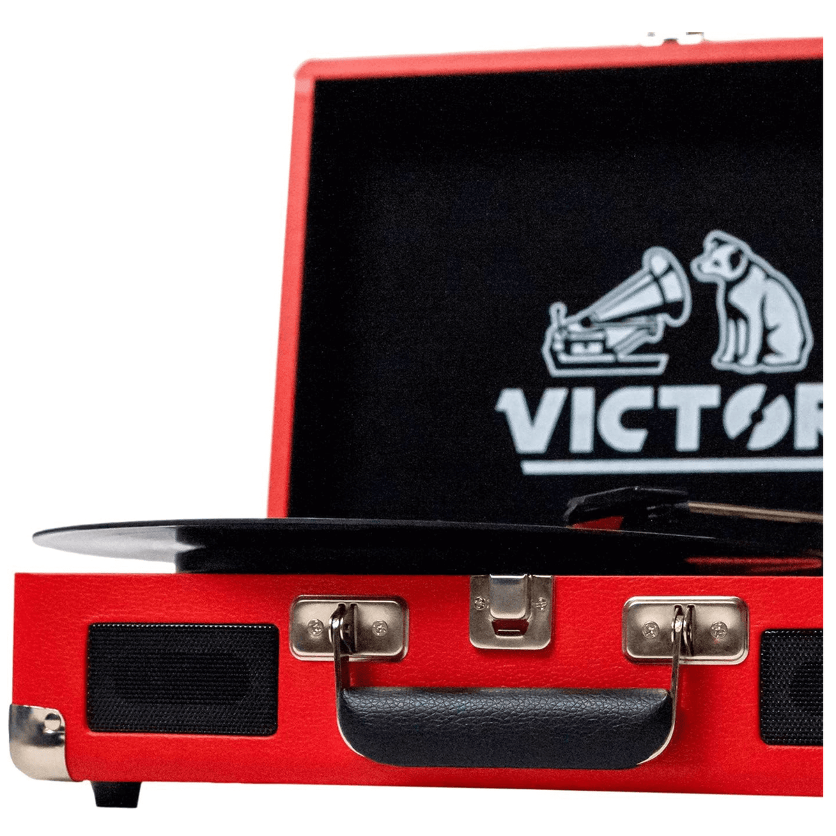 Victor Metro Dual Bluetooth Suitcase Turntable in Red