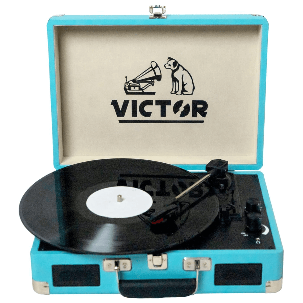 Victor Metro Dual Bluetooth Suitcase Turntable in Turquoise