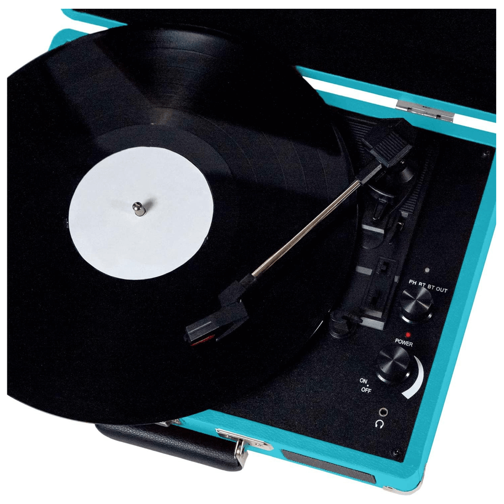 Victor Metro Dual Bluetooth Suitcase Turntable in Turquoise