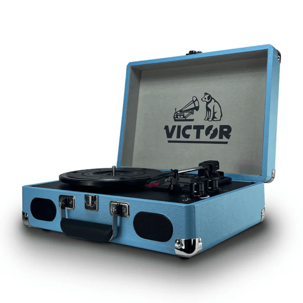 Victor Metro Plus Portable Dual BT Suitcase Turntable Turquoise - Refurbished