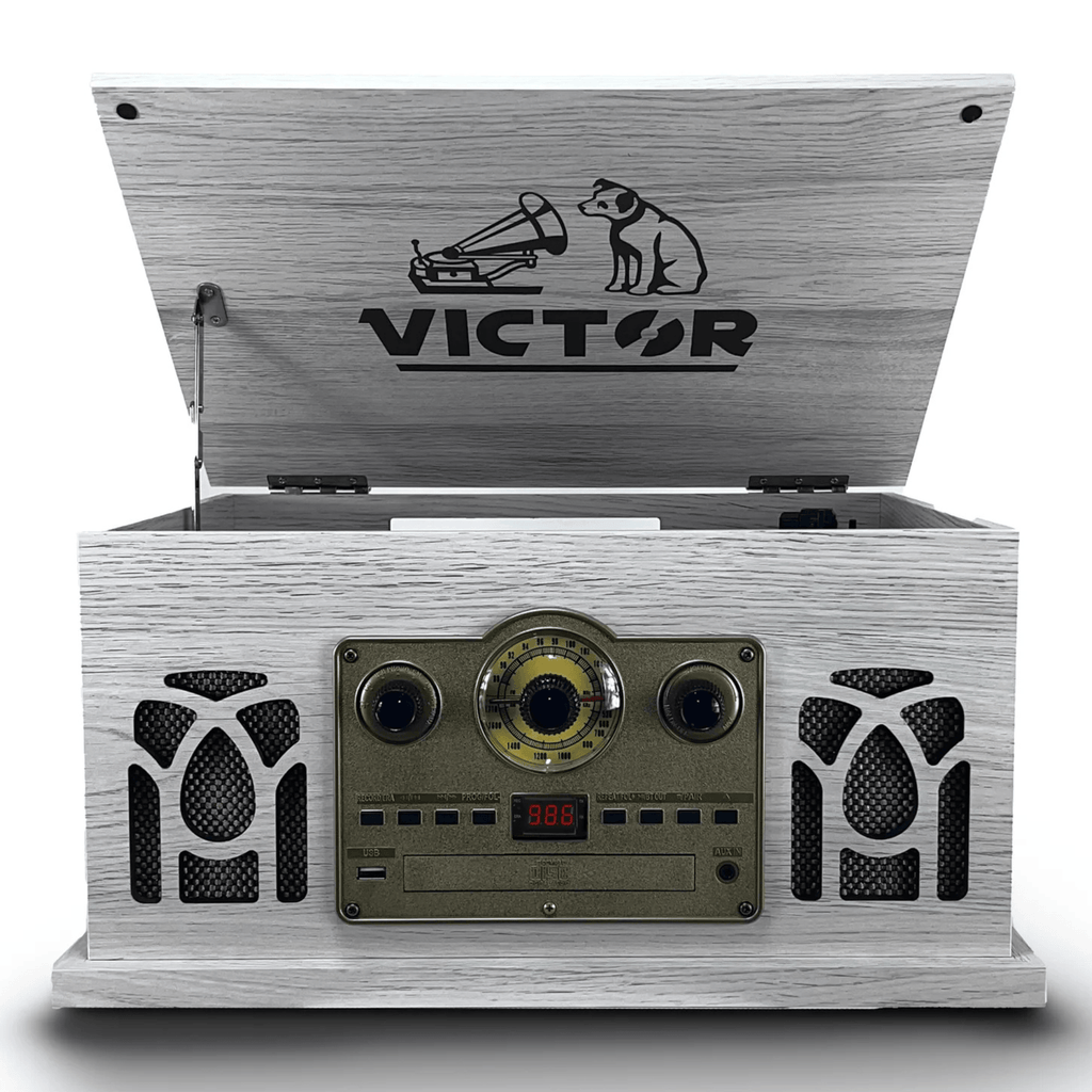 Victor Belmont 8-in-1 Wood Music Center White - Refurbished