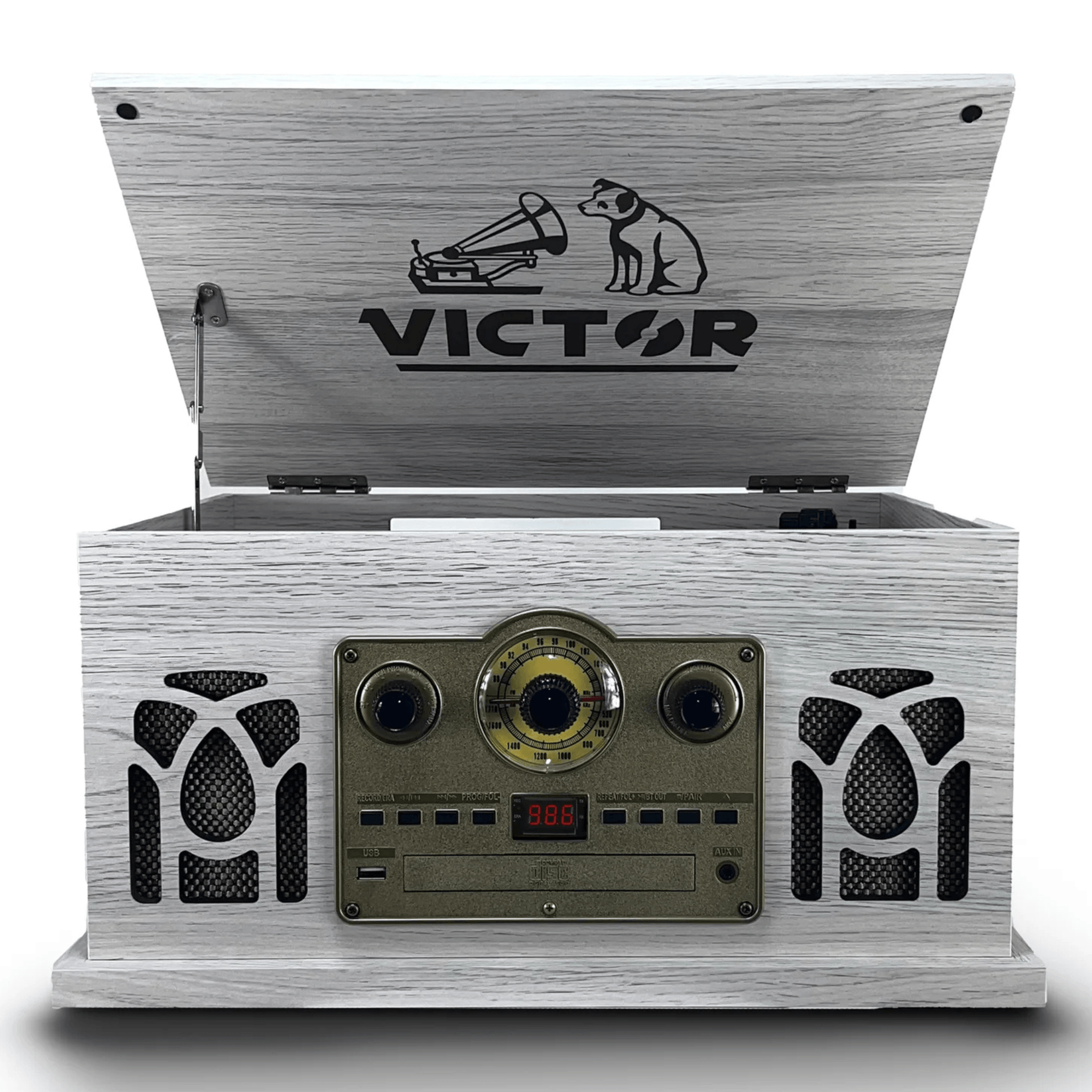 Victor Belmont 8-in-1 Wood Music Center White - Refurbished