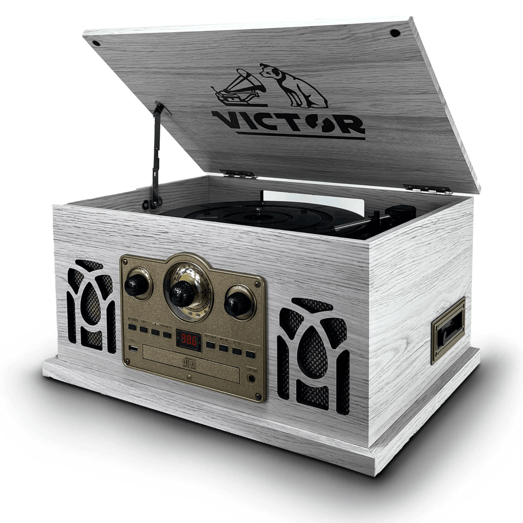 Victor Belmont 8-in-1 Wood Music Center White - Refurbished