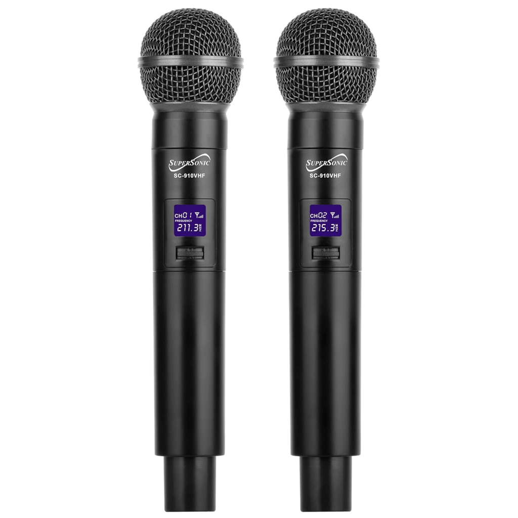 Supersonic VHF Dual Fixed Channel Professional Wireless Microphone with Carry Case - additional product photo