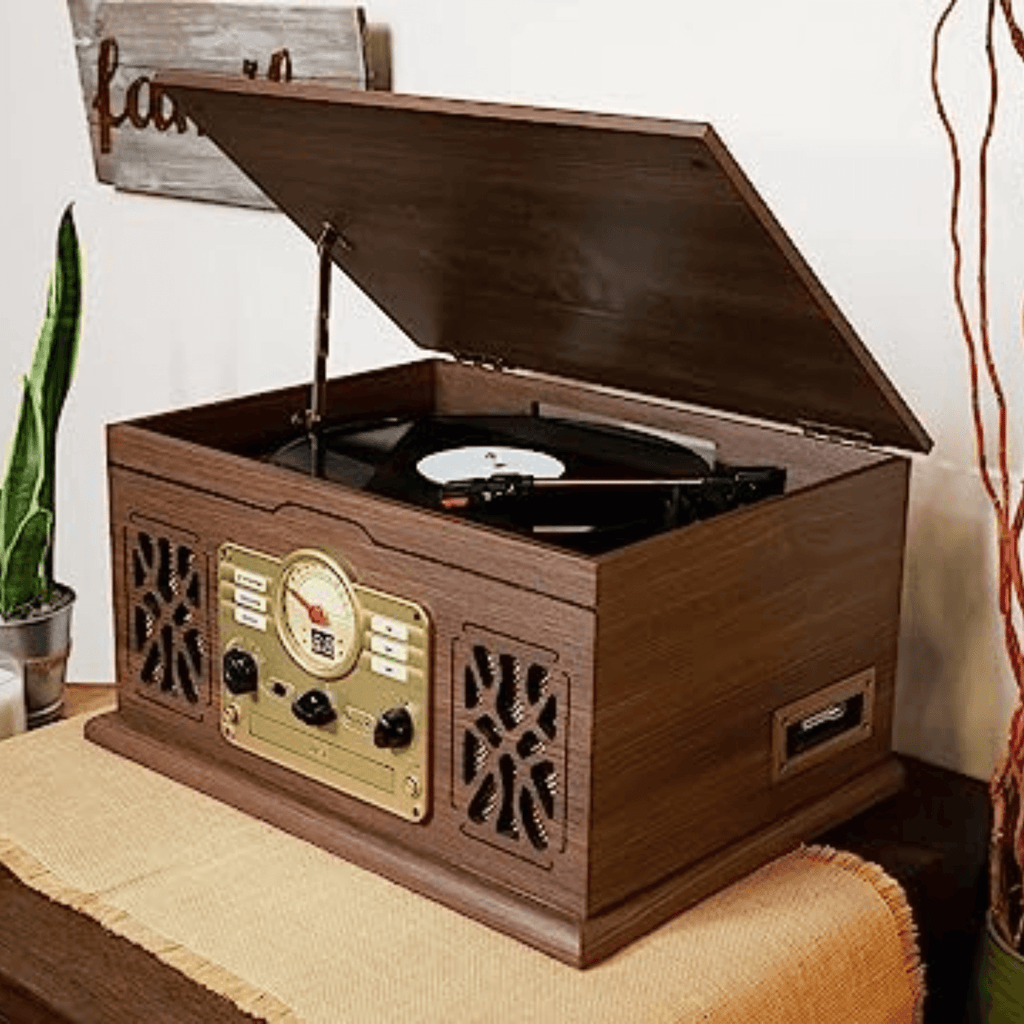 Victor State 7-in-1 Wood Music Center Espresso - Refurbished