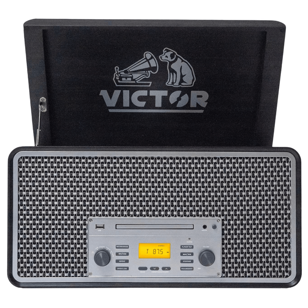 Victor Monument 8-in-1 Wood Music Center Graphite Refurbished - additional product photo