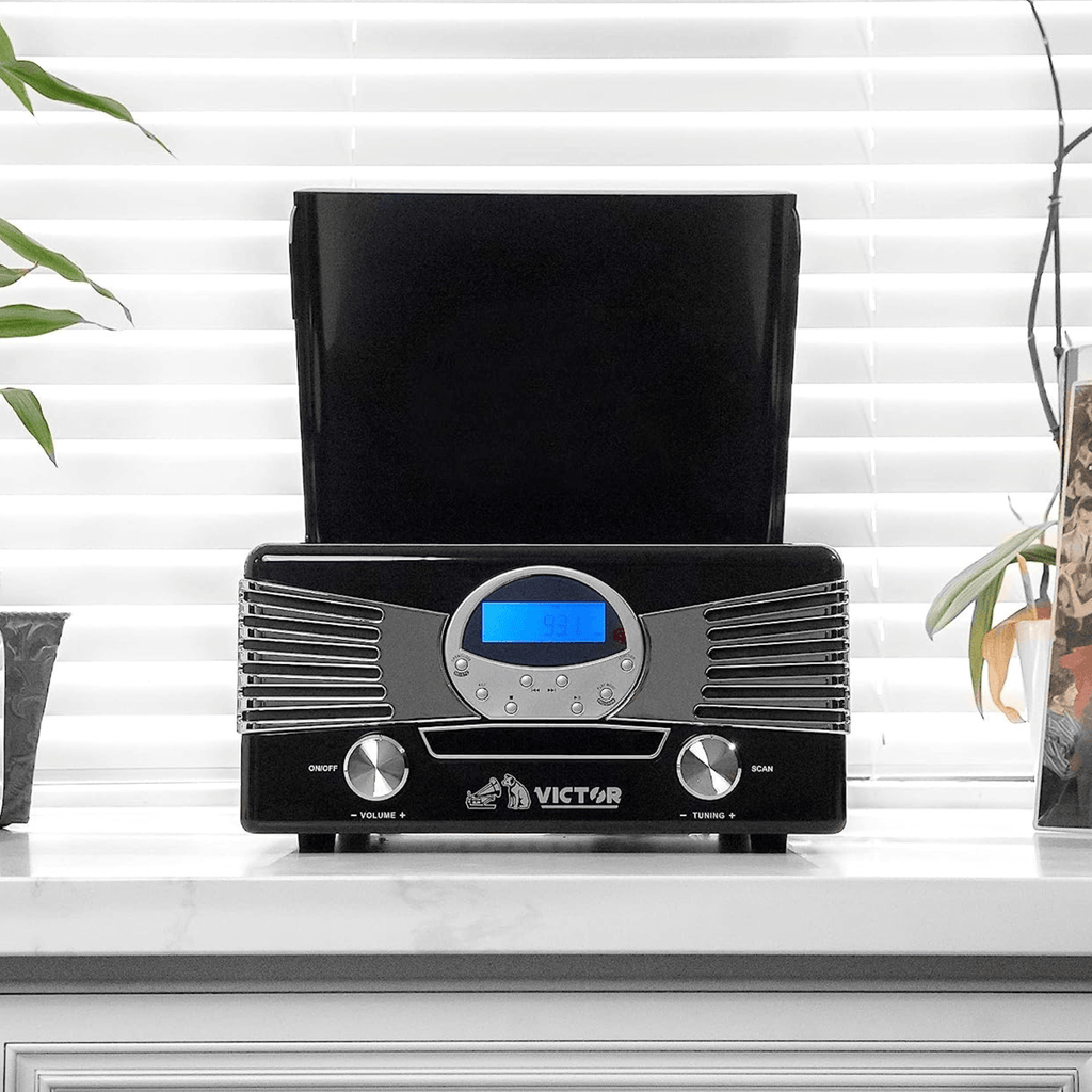 Victor Diner 7-in-1 Turntable Music Center Black - Refurbished